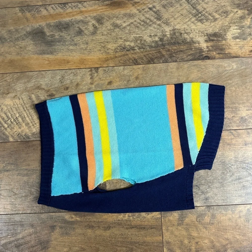 INT’L PET SUPPLY Aqua Striped Dog Sweater, Size XL